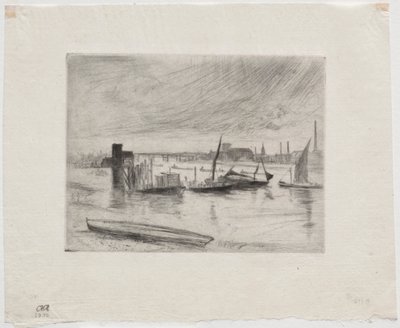 Sabah erken, Battersea. by James Abbott McNeill Whistler