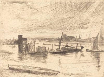Sabah Erken, Battersea, 1861. by James Abbott McNeill Whistler