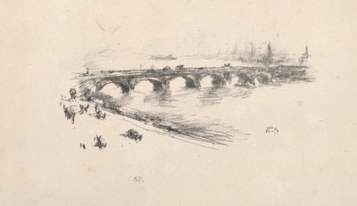 Akşam, Küçük Waterloo Köprüsü, 1896. by James Abbott McNeill Whistler