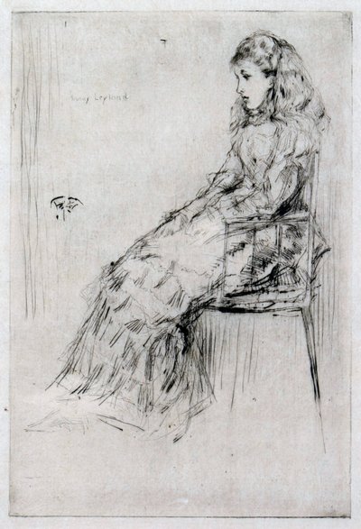 Fanny Leyland, 1874 dolayları (kuru nokta) by James Abbott McNeill Whistler