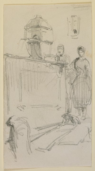 Bir çeşmenin yanındaki figürler, 1858. by James Abbott McNeill Whistler