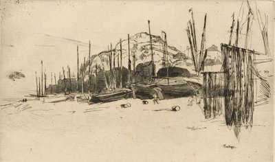 Balıkçı Tekneleri, Hastings, 1877. by James Abbott McNeill Whistler