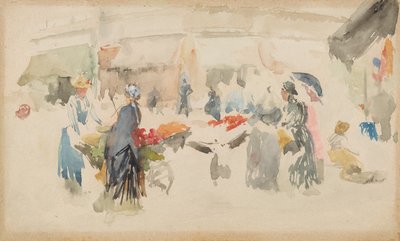 Çiçek Pazarı: Dieppe, 1885. by James Abbott McNeill Whistler