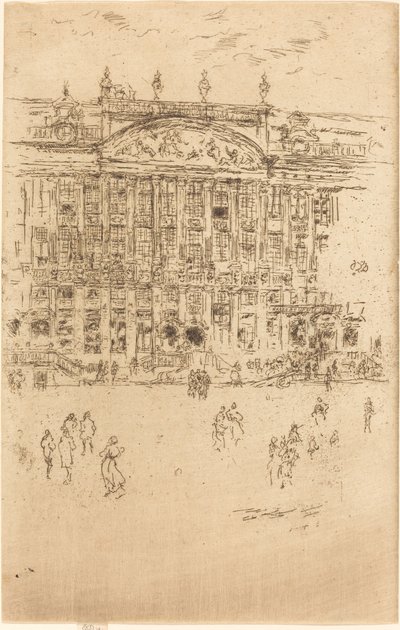 Grand' Place, Brüksel, 1887. by James Abbott McNeill Whistler