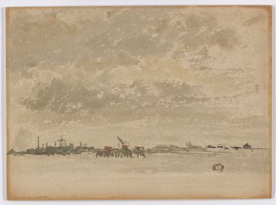 Gri ve Gümüş-Purfleet, 1881-1883. by James Abbott McNeill Whistler