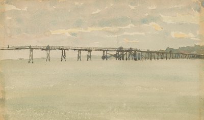 Gri ve Gümüş - İskele, Southend, 1882-1883. by James Abbott McNeill Whistler
