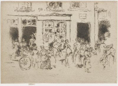 High Street, Brüksel, 1887 (kağıt üzerine gravür) by James Abbott McNeill Whistler