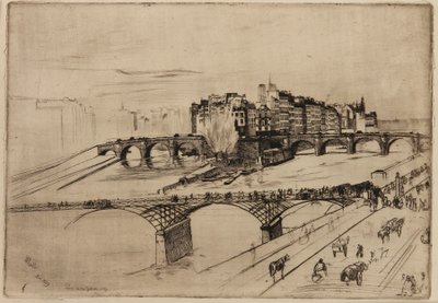 Şehir Adası, Paris, 1859. by James Abbott McNeill Whistler