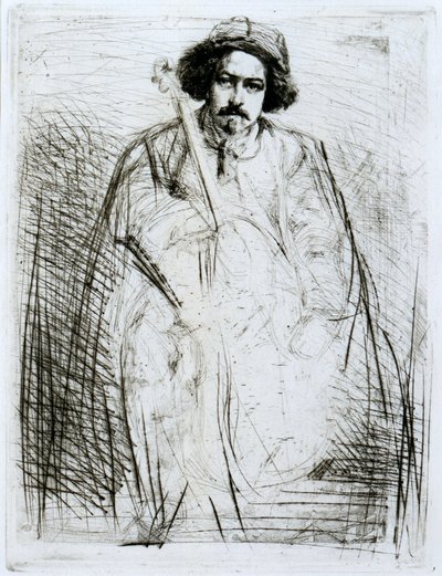 J Becquet, heykeltıraş by James Abbott McNeill Whistler