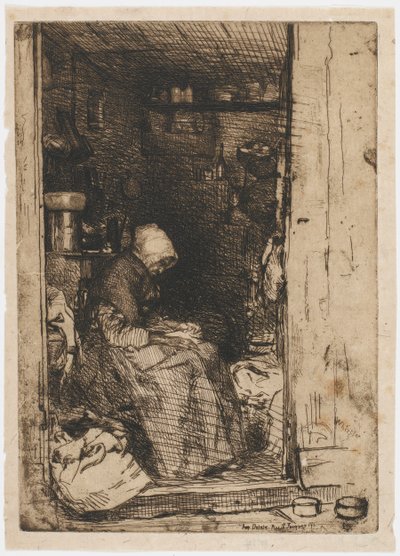 Paçavralardaki Yaşlı Kadın, 1858. by James Abbott McNeill Whistler