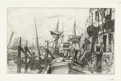 Limehouse On altı Thames ve diğer konulardaki sahnelerin gravürü (seri başlığı) by James Abbott McNeill Whistler