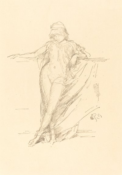 Küçük Draped Figür, Eğilerek, 1893. by James Abbott McNeill Whistler