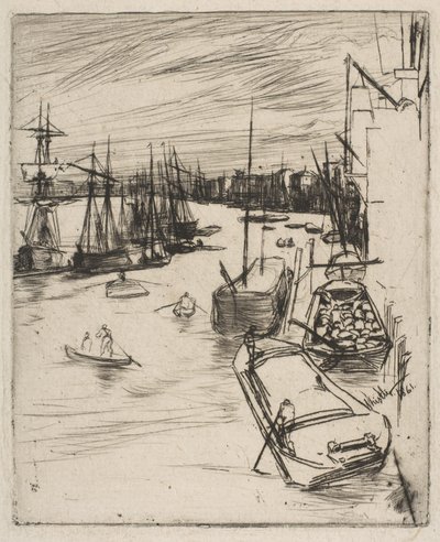 Küçük Wapping The Little Rotherhithe, 1861. by James Abbott McNeill Whistler