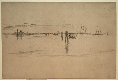 Long Lagoon, c.1879-80 (kağıt üzerine gravür ve karbon mürekkebi) by James Abbott McNeill Whistler