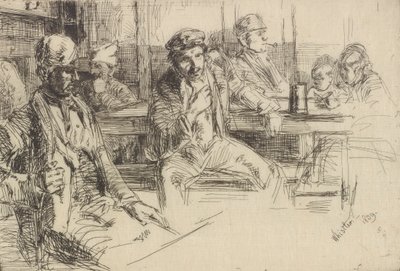 Kıyı erkekleri, 1859. by James Abbott McNeill Whistler