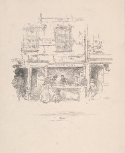 Maunders Balık Dükkanı, Chelsea, 1890. by James Abbott McNeill Whistler