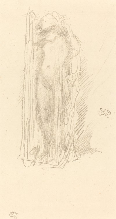 Model Draping, c. 1889. by James Abbott McNeill Whistler