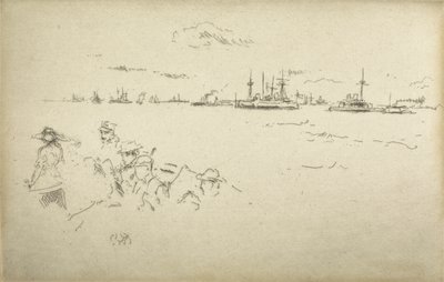 The Naval Review, 1887 başlıklı on iki gravürden oluşan monitörler by James Abbott McNeill Whistler
