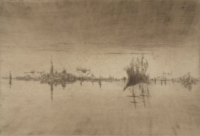 Nocturne, 1879-80 (aşındırma ve kuru nokta) by James Abbott McNeill Whistler
