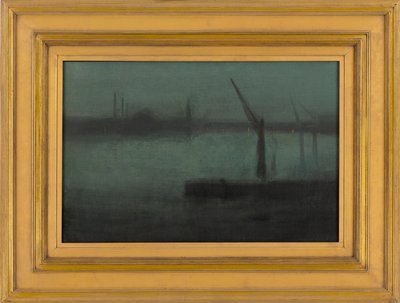 Gece: Mavi ve Gümüş -- Battersea Reach, 1870-1875. by James Abbott McNeill Whistler
