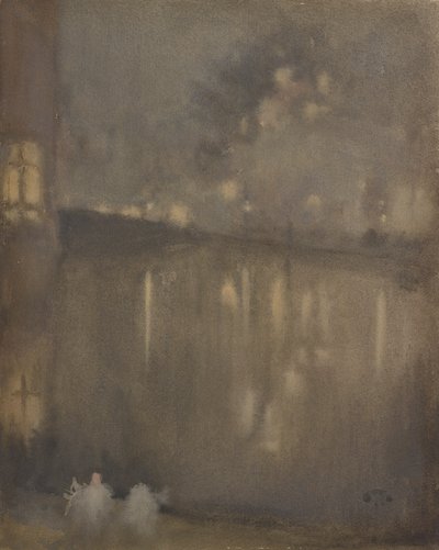 Gece: Gray ve GoldCanal, Hollanda, 1882. by James Abbott McNeill Whistler