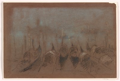 Nocturne, San Giorgio, 1880 (gri-kahverengi kağıt üzerine tebeşir) by James Abbott McNeill Whistler