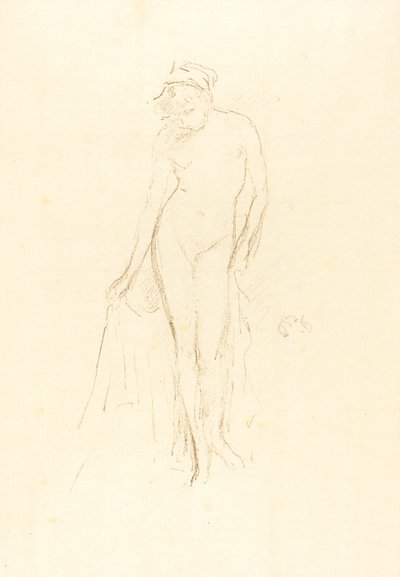 Çıplak Model, Ayakta, c. 1891. by James Abbott McNeill Whistler