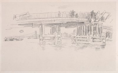 Eski Battersea Köprüsü. by James Abbott McNeill Whistler
