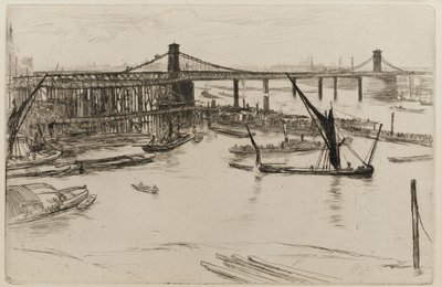 Eski Hungerford Köprüsü, 1861. by James Abbott McNeill Whistler