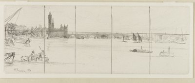 Eski Westminster Köprüsü, 1859. by James Abbott McNeill Whistler