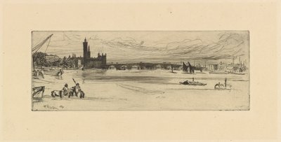 Eski Westminster Köprüsü, 1859. by James Abbott McNeill Whistler