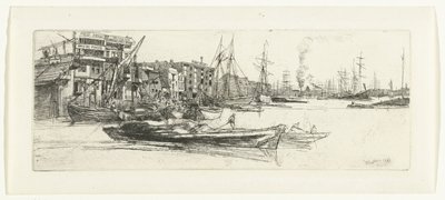 Pakhuizen aan de Theems Thames
