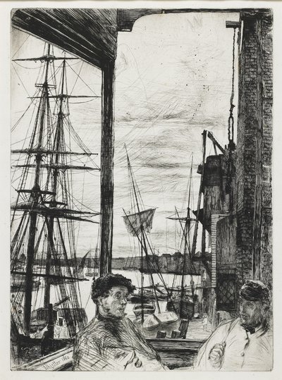 Rotherhithe, "Thames ve Diğer Konular Üzerine Sahnelerin On Altı gravürü"nden by James Abbott McNeill Whistler