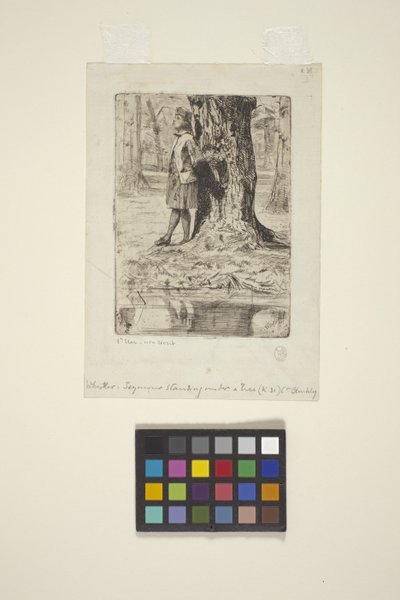 Seymour Bir Ağacın Altında Duruyor (gravür) by James Abbott McNeill Whistler