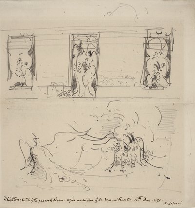 Tavus Kuşu Odasının Krokisi, 1898 by James Abbott McNeill Whistler