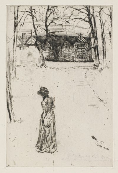 Speke Hall, No. 1, 1870 (kağıt üzerinde gravür ve kuru nokta) by James Abbott McNeill Whistler
