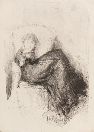 Çalışma - Maude Oturan, 1878. by James Abbott McNeill Whistler