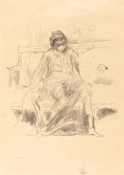 Draped Figür, Oturan, 1893. by James Abbott McNeill Whistler