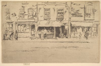 Balık Dükkanı, Meşgul Chelsea Balık Dükkanı, Chelsea, 1886-87. by James Abbott McNeill Whistler