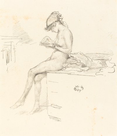 Küçük Çıplak Model, Okuma, 18891890. by James Abbott McNeill Whistler
