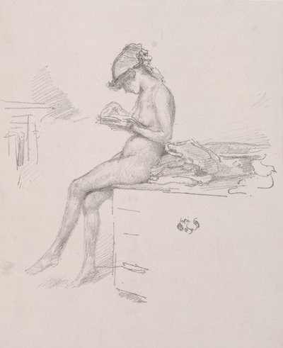 Küçük Çıplak Model Okuma, 1890. by James Abbott McNeill Whistler