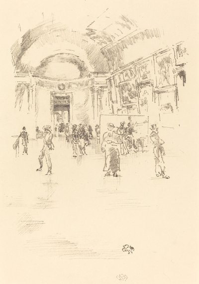 Uzun Galeri, Louvre, 1894. by James Abbott McNeill Whistler