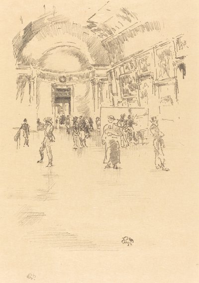Uzun Galeri, Louvre, 1894. by James Abbott McNeill Whistler
