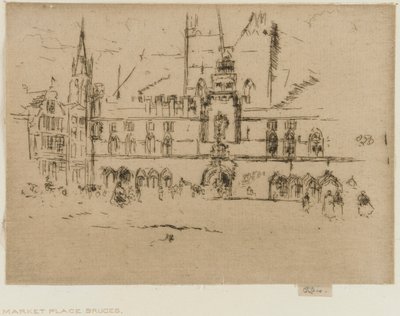 Pazar, Brugge, 1887. by James Abbott McNeill Whistler