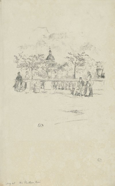 Lüksemburg Bahçeleri'nin terasından Pantheon by James Abbott McNeill Whistler