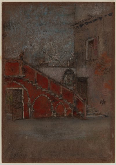 Merdiven: Kırmızı Not, 1880 (kahverengi kağıt üzerine pastel ve pastel boya) by James Abbott McNeill Whistler