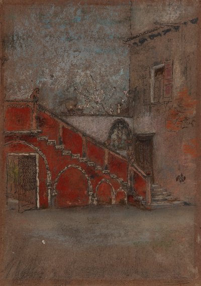 Merdiven: Kırmızı Not, 1880. by James Abbott McNeill Whistler