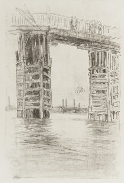 Uzun Köprü, 1878 (kağıt üzerinde lithotint) by James Abbott McNeill Whistler