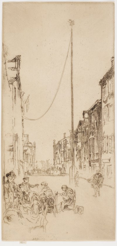 Venedik direği, 1879-1880. by James Abbott McNeill Whistler