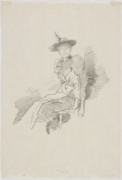 Kanatlı Şapka, 1890 (kağıt üzerinde taş) by James Abbott McNeill Whistler